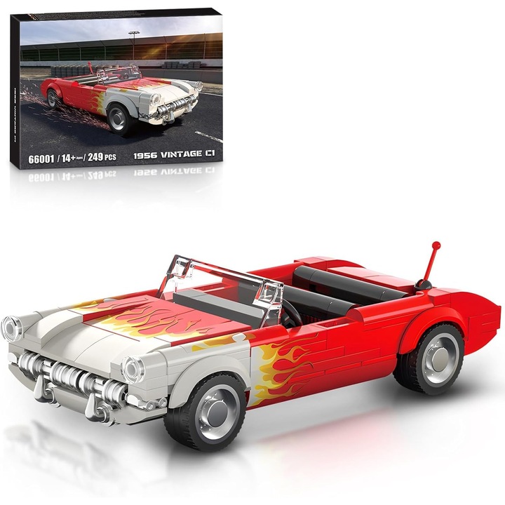 Klasszikus sportautó modell készlet, 249 darabos, dekoratív, felnőtteknek, többszínű
