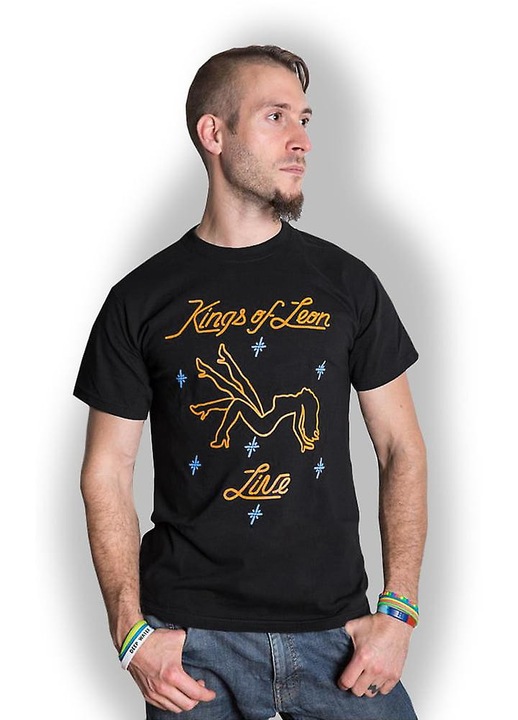 Férfi póló, Kings Of Leon, fekete, pamut