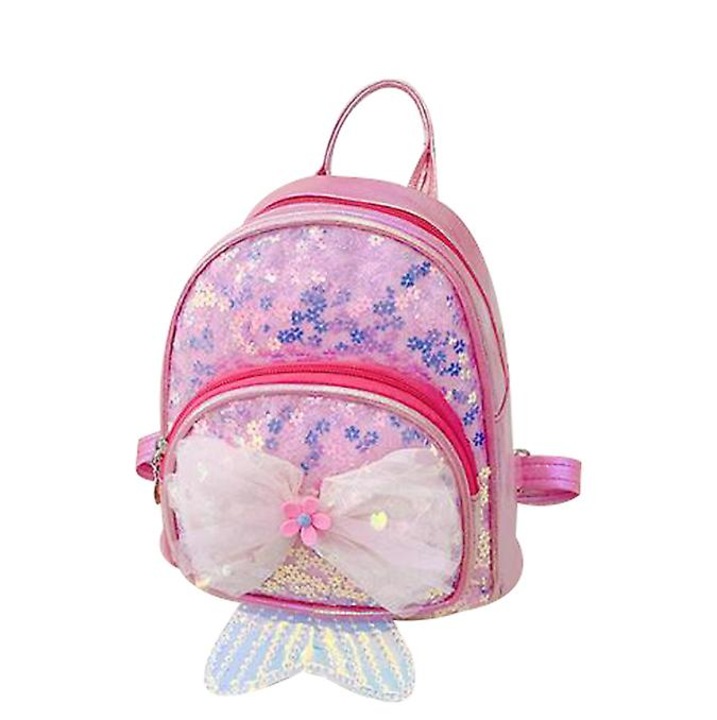 Sellő mintás lány táska, rózsaszín, 18x11x19cm