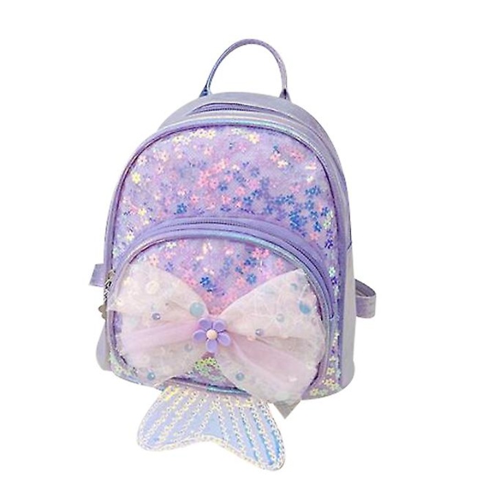 Sellő mintás lány hátizsák, lila, 18x11x19cm