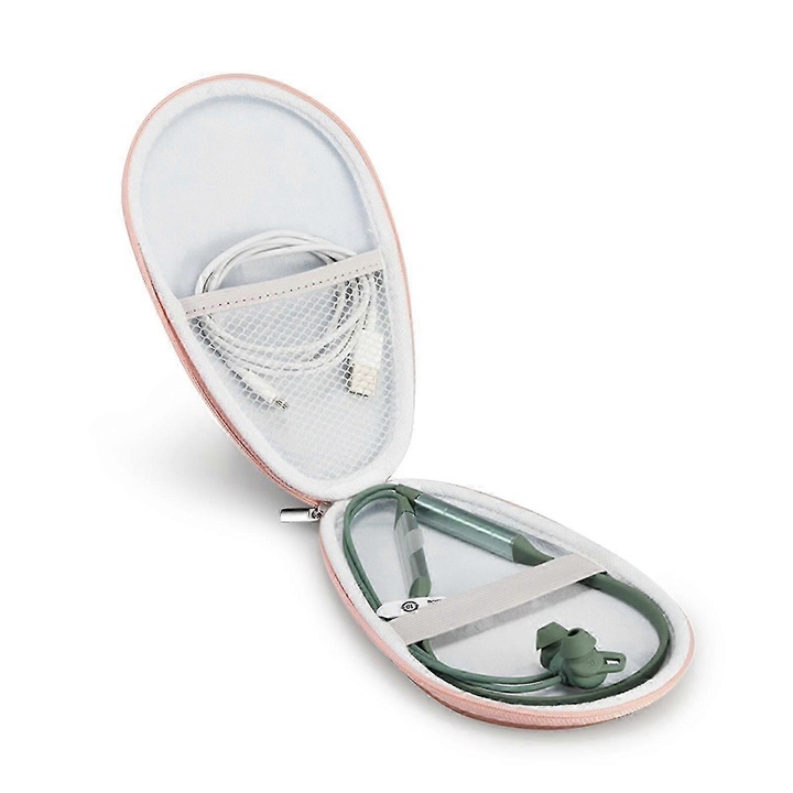 Geanta de depozitare pentru casti Bluetooth, 20x15.5x3.5cm, material EVA, roz-aurie, set 1 buc.