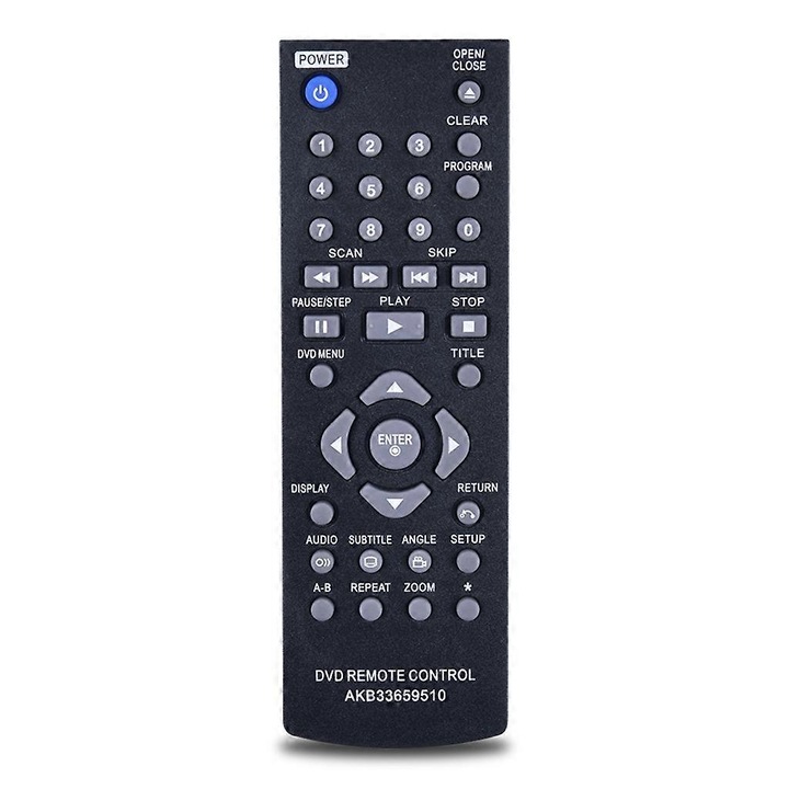 Telecomanda DVD, AKB33659510, plastic, neagra, 13.5cm