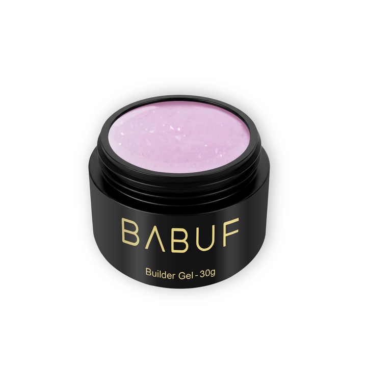 Gel de constructie autonivelant cu glitter BABUF, BGG11, Milky Pink Sparkle, 30 g