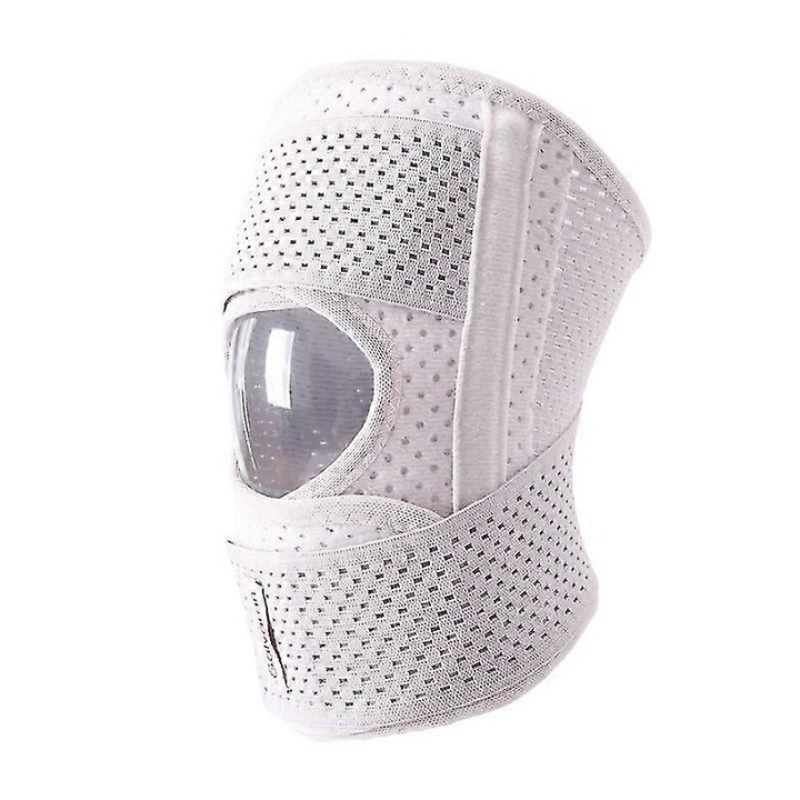 Genunchiera de compresie pentru genunchi, alb, dimensiune ajustabila