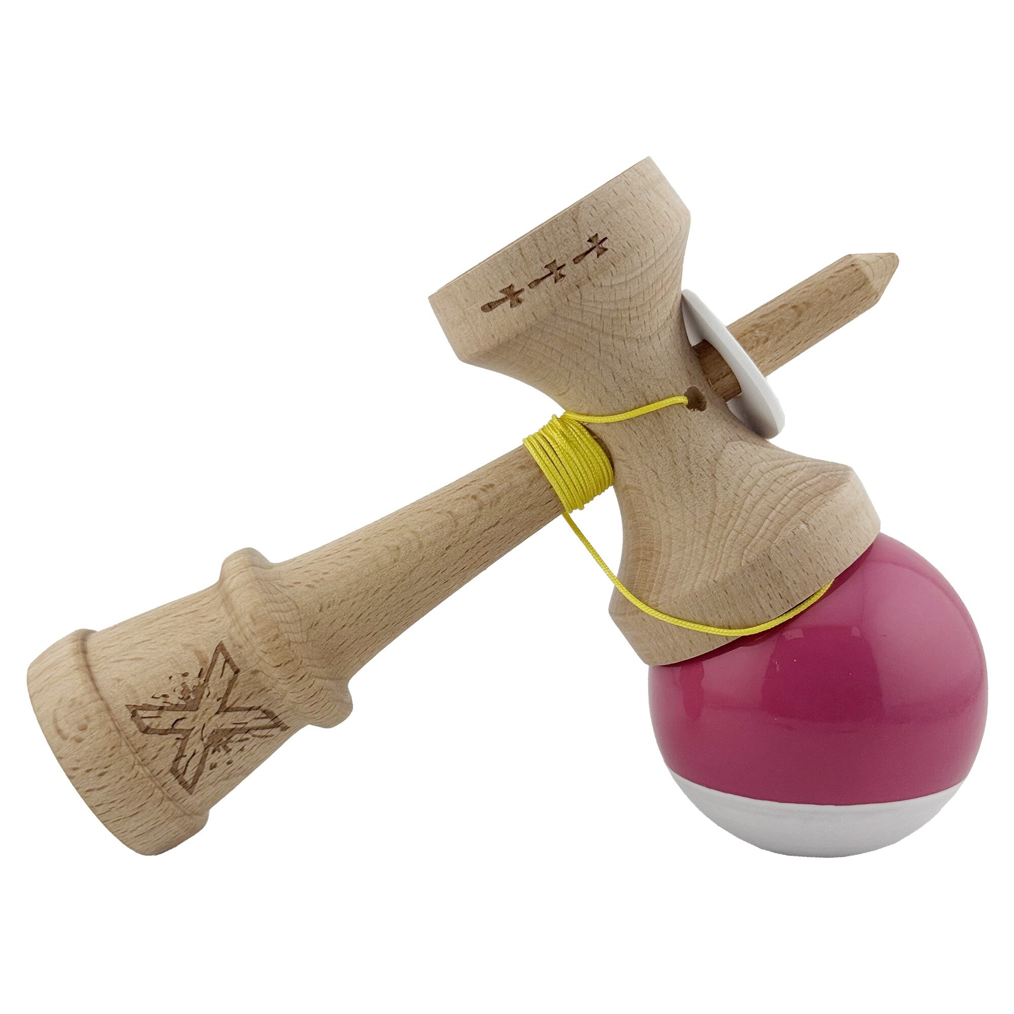 Kendama Originala, King Size V3, Super Sticky, Roz inchis Alb - eMAG.ro