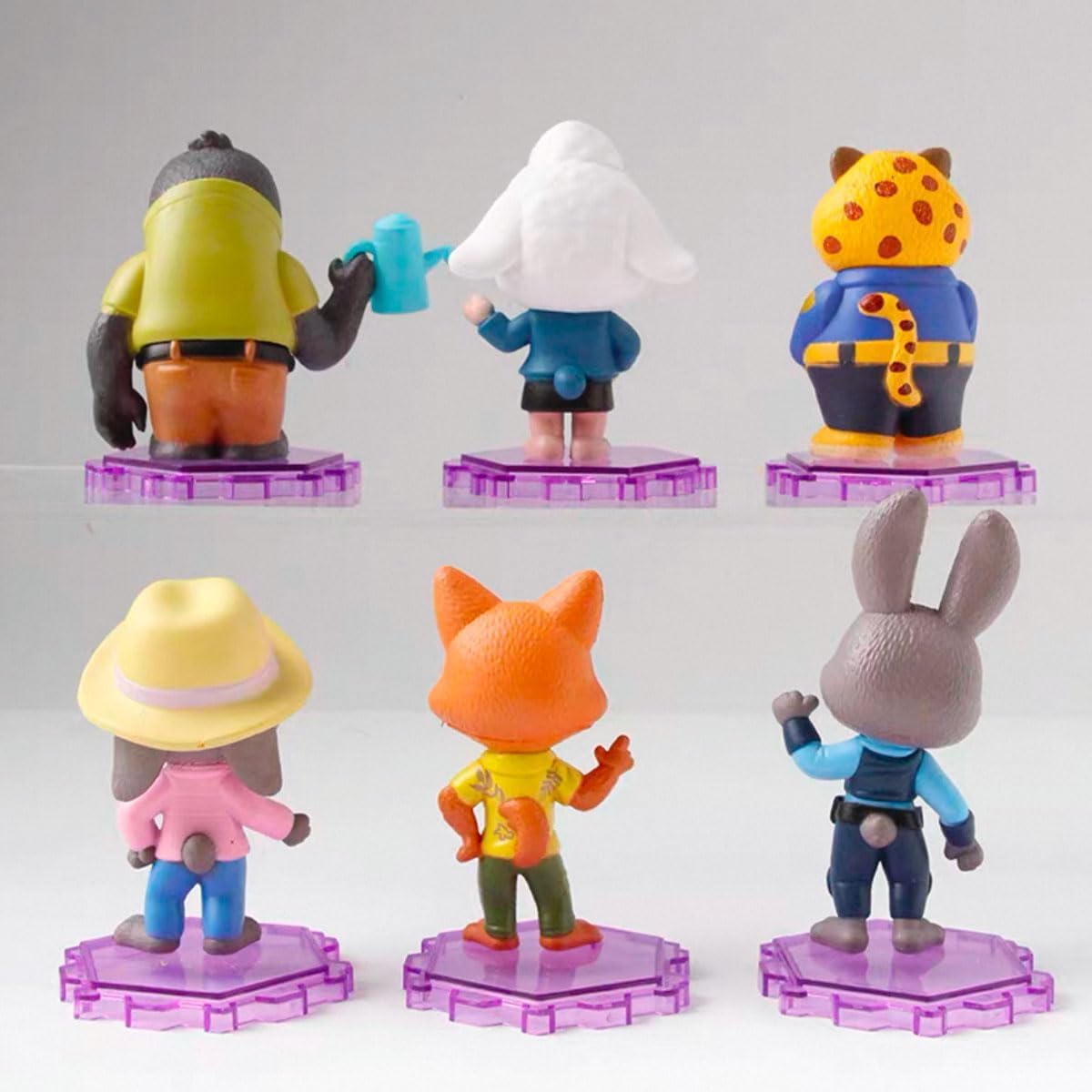 Set figurine Zootopia, 6 piese, Judy Hopps, Nick Wilde, Flash