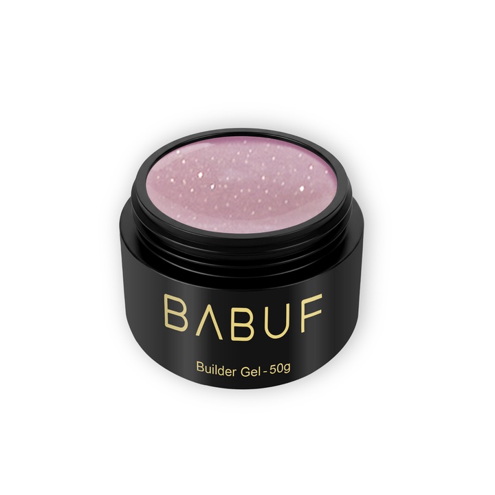 Gel de constructie autonivelant cu glitter BABUF, BGG2, Nude Sparkle, 50 g