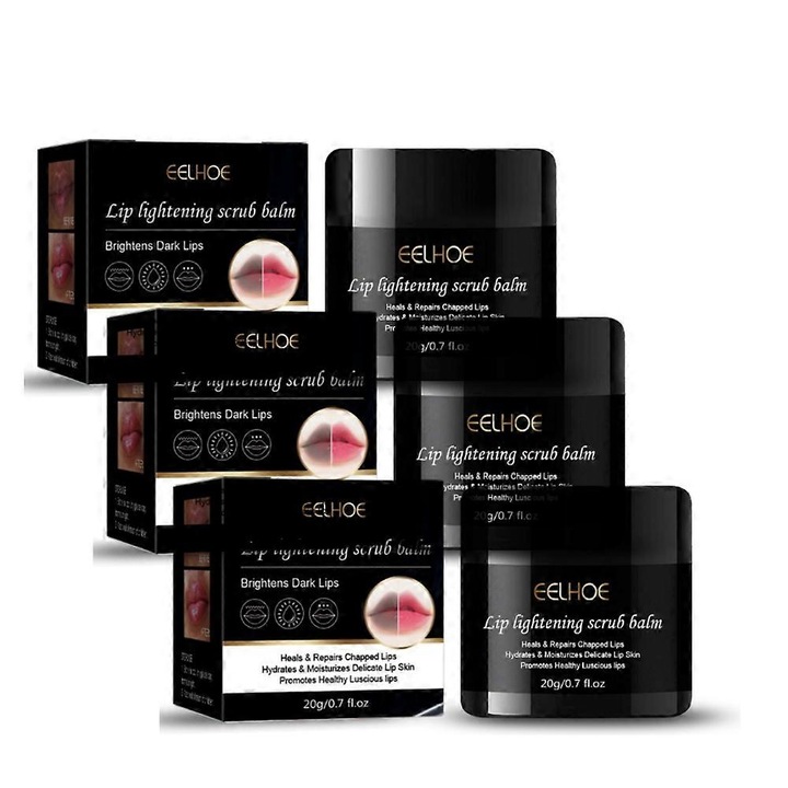 Balsam de buze, 20g, cu Acid Hialuronic si Extract de Ananas, 4.2x4.2x3cm, set de 3 bucati