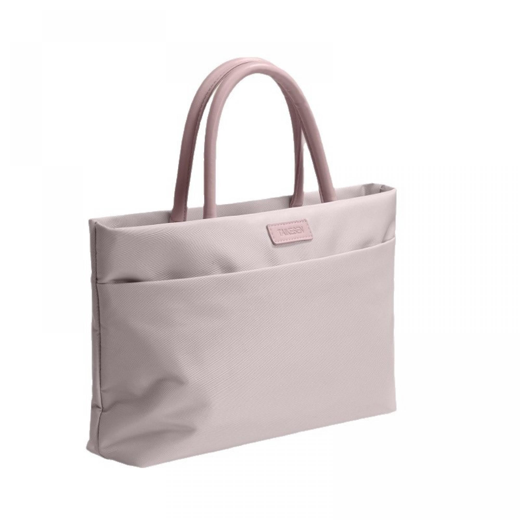 Geanta pentru Laptop, 14 inch, Protectie Superioara la Socuri, Material Impermeabil, Manere din Piele Moale, Capacitate Mare, Roz Lotus