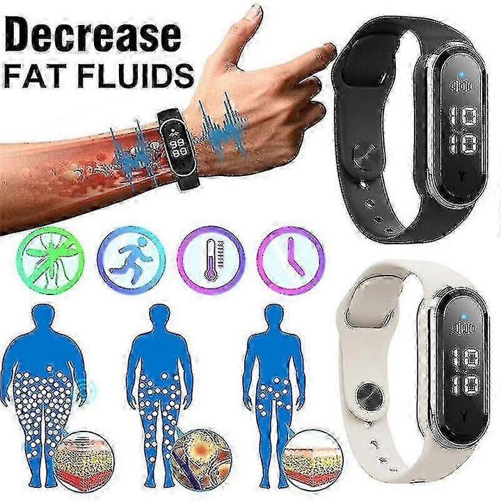 Bratara fitness, Ultrasonic, reducere apetit, alb, set