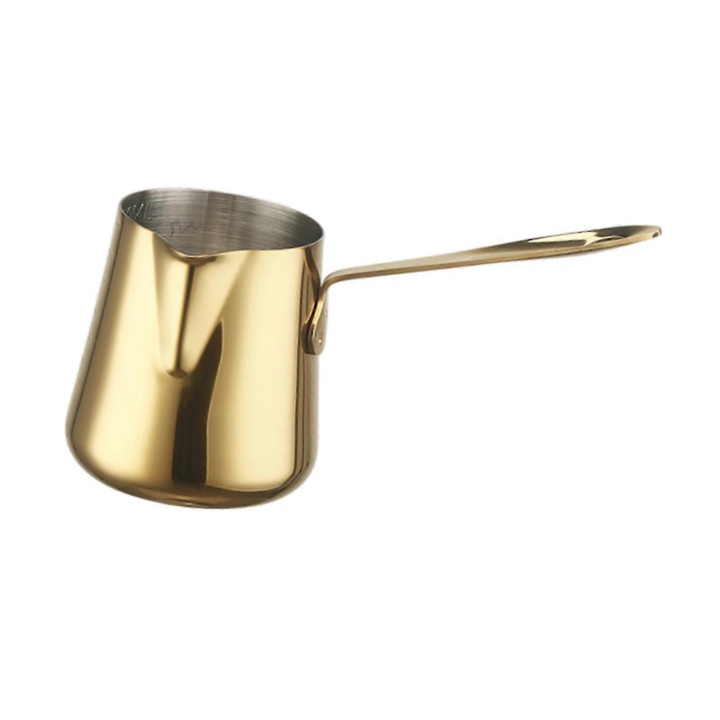 Cana de spumare cafea din otel inoxidabil 304, cu capacitate de 350ml, design ergonomic, 15.3x6x7.5cm