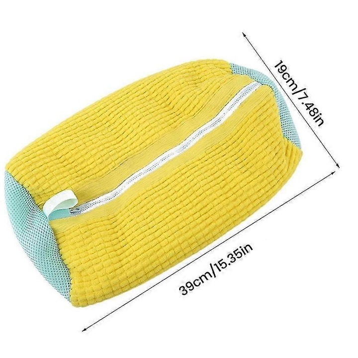 Торба за пране на обувки, 2 броя, жълта, 19x39см