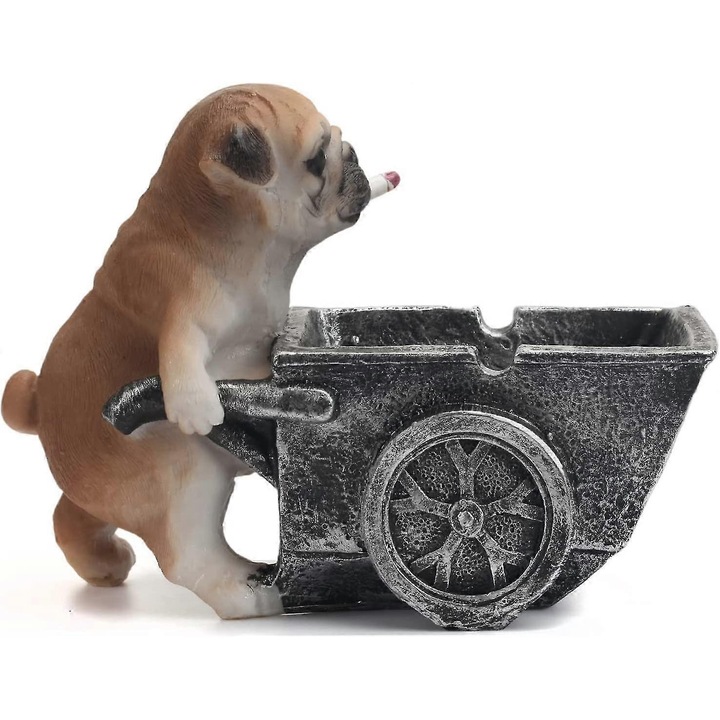 Scrumiera, forma de caine, set de scrumiere portabile, design creativ, 16x8.5x11.7cm