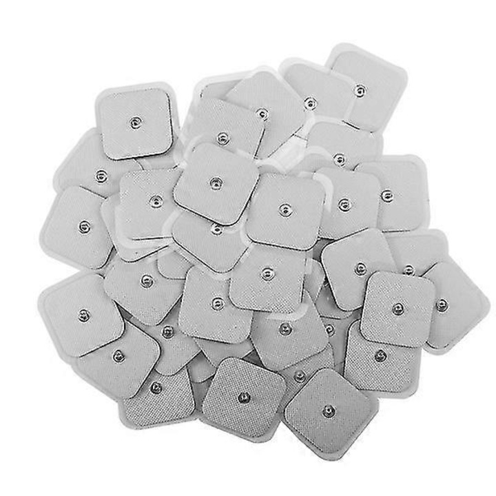 50 x Pad-uri electrozi pentru fizioterapie, autoadezive, reutilizabile, 5x5cm, alb
