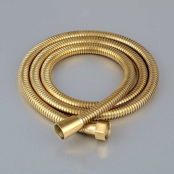 Coloana de dus, furtun de dus extra lung, 150cm, inox, conectori din alama