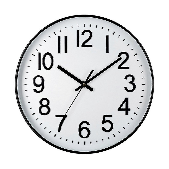 Falióra, 30cm, műanyag, fekete-fehér, csendes működés, szett