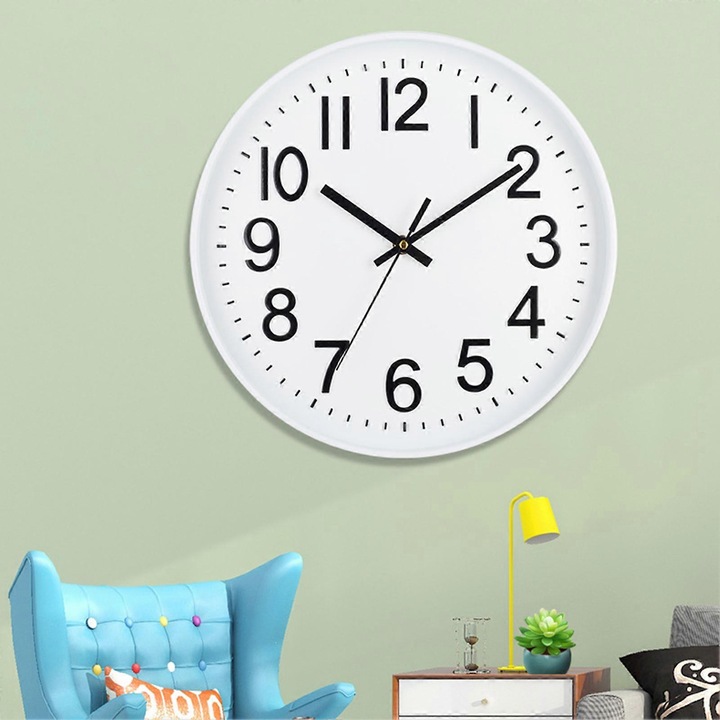 Falióra, 30cm, műanyag, minimalista design, rózsaarany színű, 1 db-os készlet