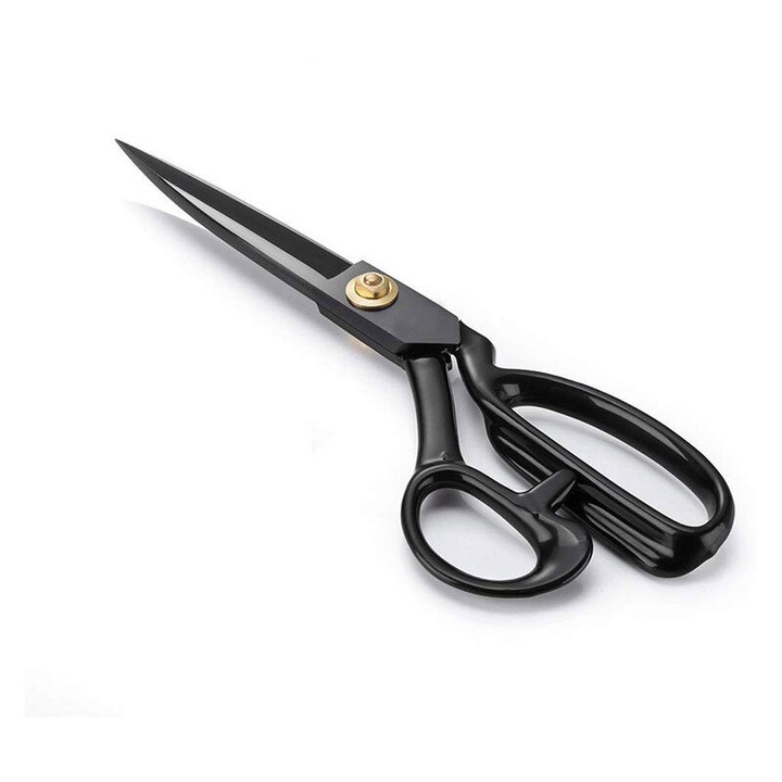 Szabóolló, 23 cm, szénacél, ergonomikus, szövetekhez és vékony anyagokhoz, drótvágó ollóval szettben