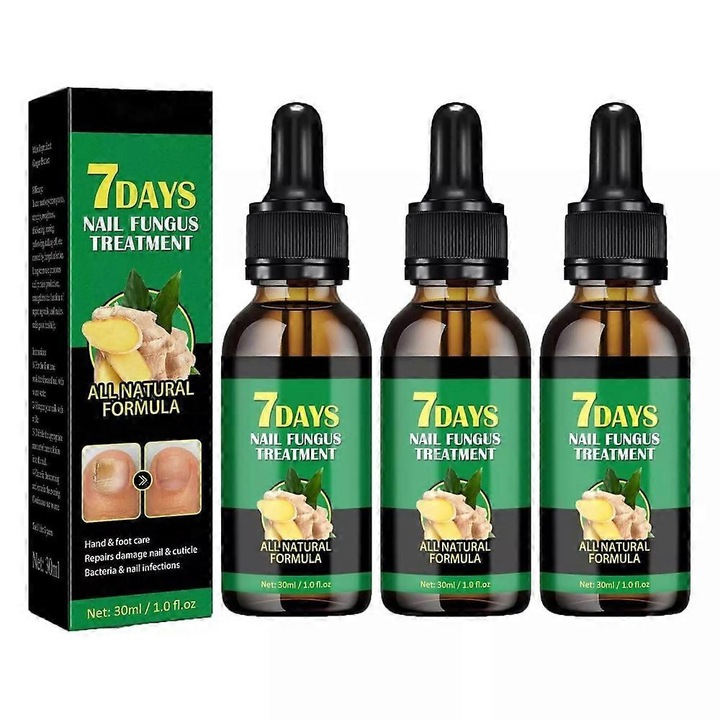 Ulei pentru ingrijirea unghiilor cu ghimbir, set 3pcs, intareste unghiile, hraneste cuticulele, 30ml