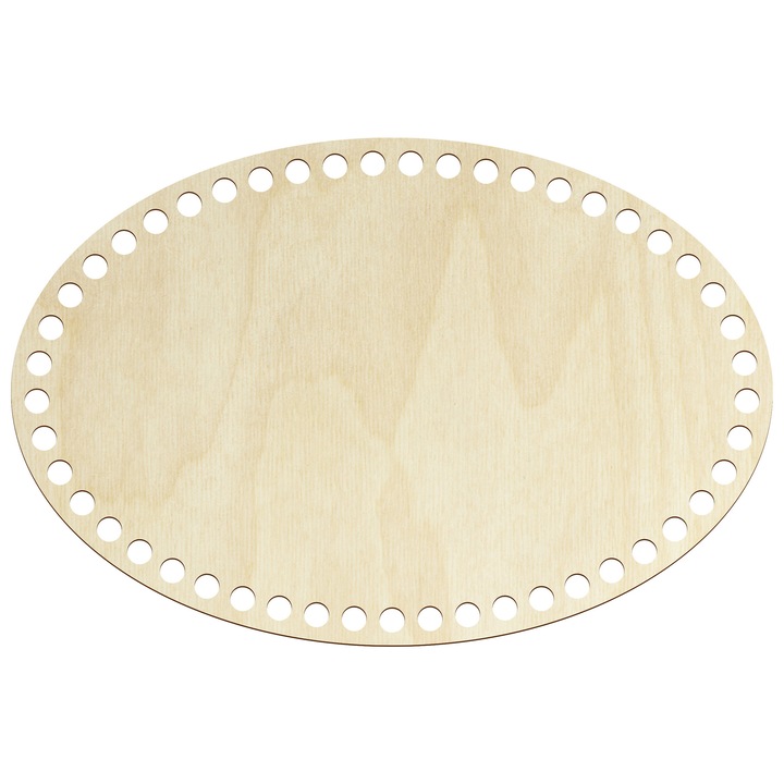 Baza pentru cosuri de crosetat, SMX, forma de ou, 30x20cm, din placaj natural
