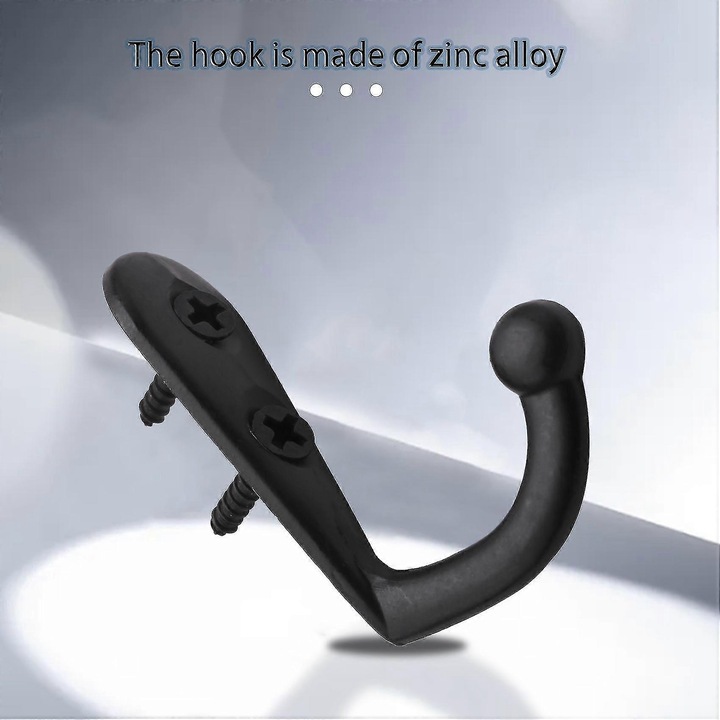 Set 100 carlige montate cu 210 suruburi, negru, 3.2x2.2cm