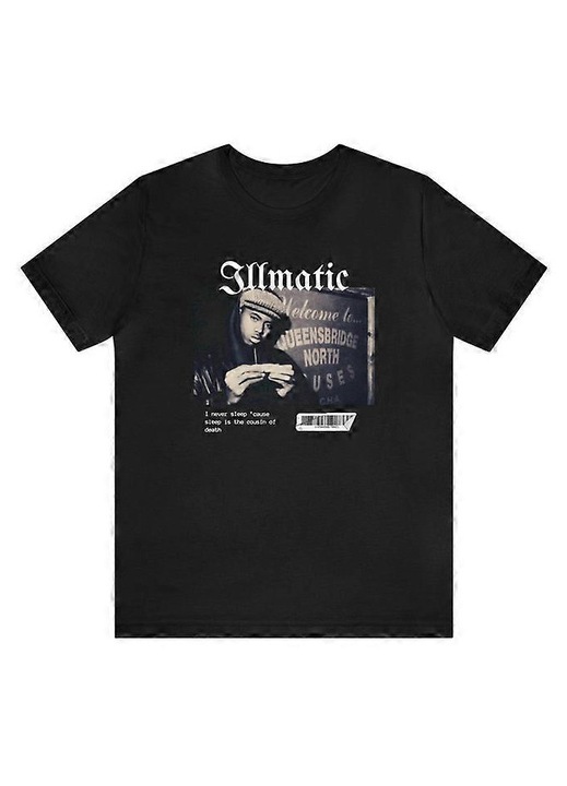 Férfi póló Nas Vintage Illmatic, nyomtatott design, sokoldalú, pamut