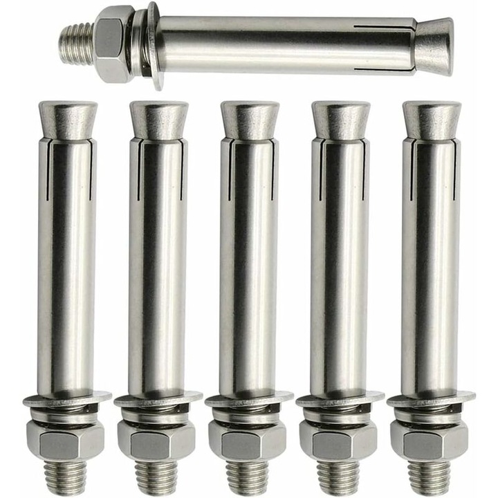 Set 6 dibluri de expansiune M10, otel inoxidabil, rezistente la apa, capacitate de incarcare 50kg