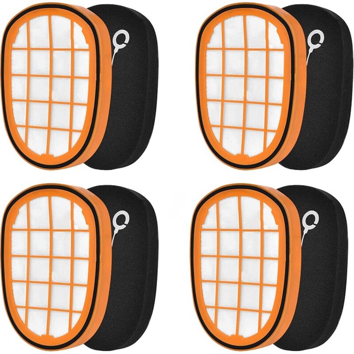 Комплект от 4 филтъра за прахосмукачка Philips SpeedPro Max, оранжеви, съвместими с FC6822/FC6823/FC6904