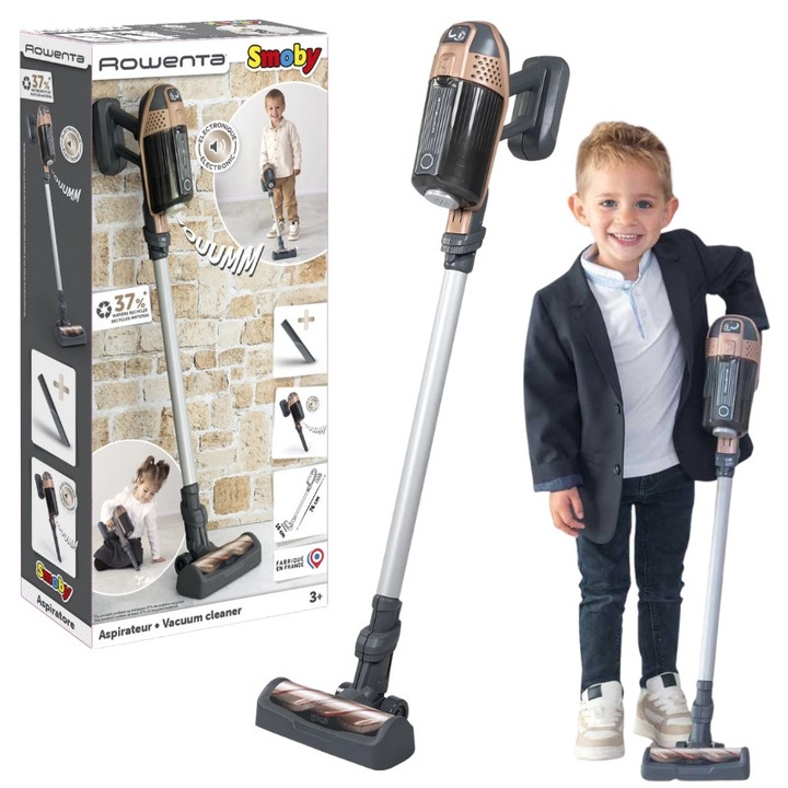 Aspirator Jucarie, Smoby, Rowenta x Force, Ideea Perfecta Pentru Cadou, Distractie De Lunga Durata, Rezistent, Cu Sunete Si Lumini, Material Plastic, Abilitati Cognitive, 10 cm, Multicolor