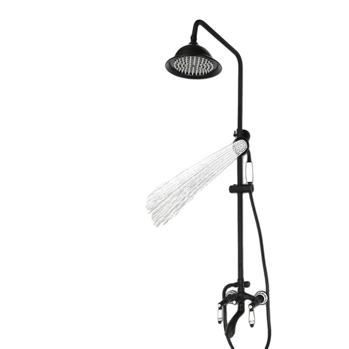 Coloana de dus, inaltime ajustabila 78-115 cm, cap de dus rotund 20 cm, lungime furtun 1.5 m, din alama si otel inoxidabil 304