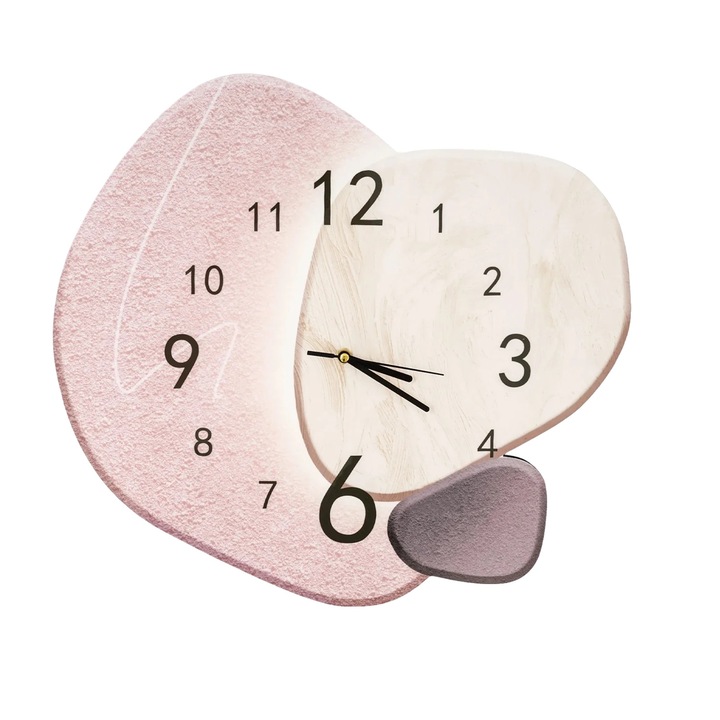 Dekoratív óra, művészi design, tartós anyag, 40x37cm