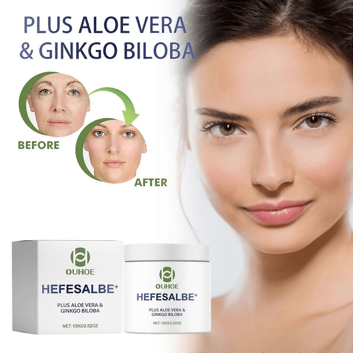 Élesztős krém száraz bőrre, Ouhoe, 3 darabos szett, aloe verával és ginkgo bilobával