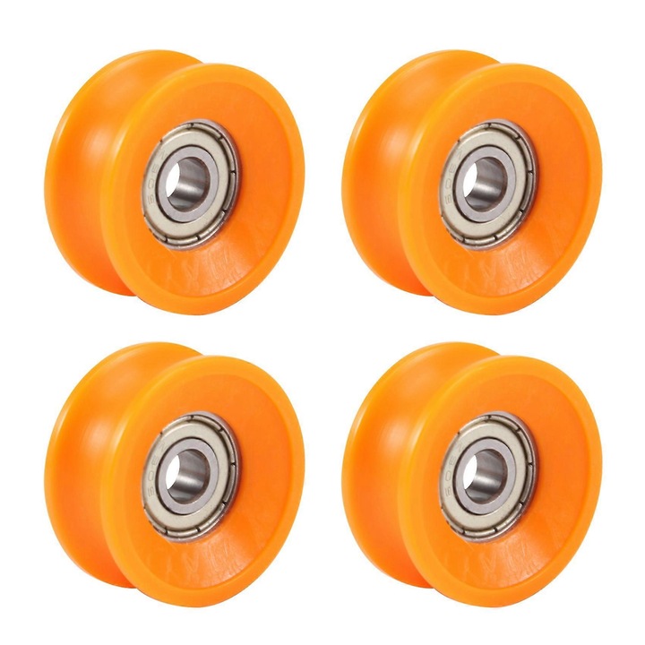 Set 4 rotite cu rulmenti, 6x30x13mm, portocalii
