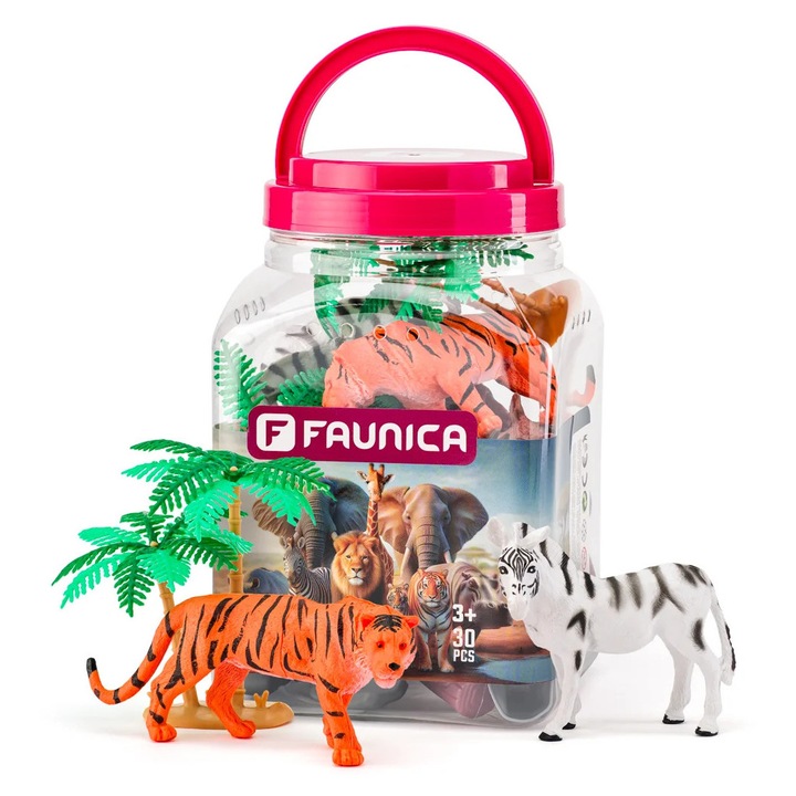 Set de 10 animale salbatice si accesorii din plastic