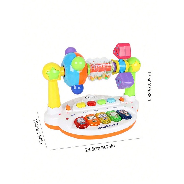 Jucarie muzicala interactiva pian tobe multicolor 4 moduri 30x15x10cm