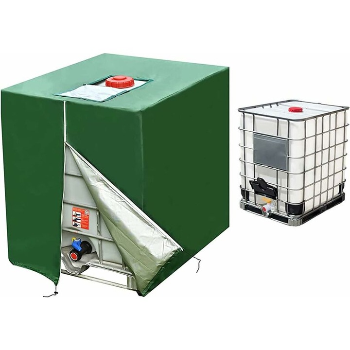 Husa pentru rezervor de apa 275 galoane, impermeabila, 210D, 120x110x116cm, cu fermoar, set reutilizabil