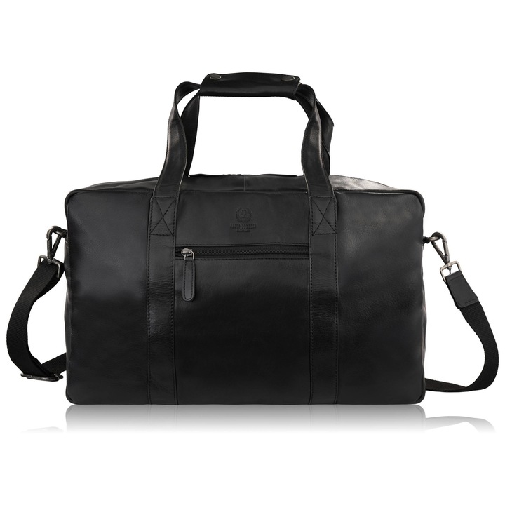 Férfi bőr utazótáska nagy kapacitású fekete Sl-10-Bl