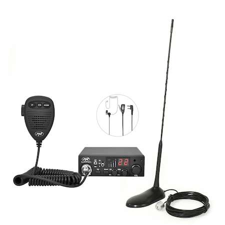 Kit Statie radio CB PNI Escort HP 8001 ASQ + Casti HS81 + Antena CB PNI Extra 45 cu magnet - eMAG.ro