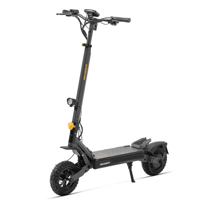 Trotineta electrica Ausom L1 Max, motor 1000W, viteza maxima 50 km/h, autonomie 90 km, roti 10 inch, culoare gri, suporta 130 kg