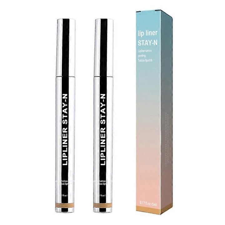 Комплект от 2 водоустойчиви молива за устни, OUHOE, матов ефект, водоустойчиви, 1.5x1.5x8.9cm