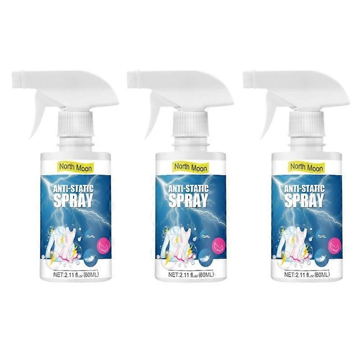 Spray antistatic 60ml, elimina incarcatura statica, formula pe baza de plante, 14x3.5cm