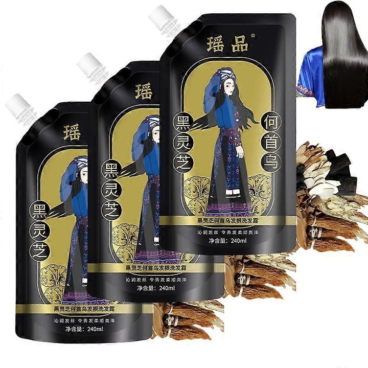 Set 3 sampoane anti-cadere cu extract de ghimbir, pentru toate tipurile de par