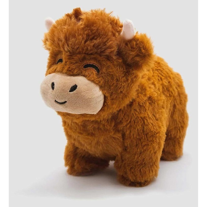 Jucarie de plus Highland Cow, 5x9.5inch, moale, pentru decorare si cadou