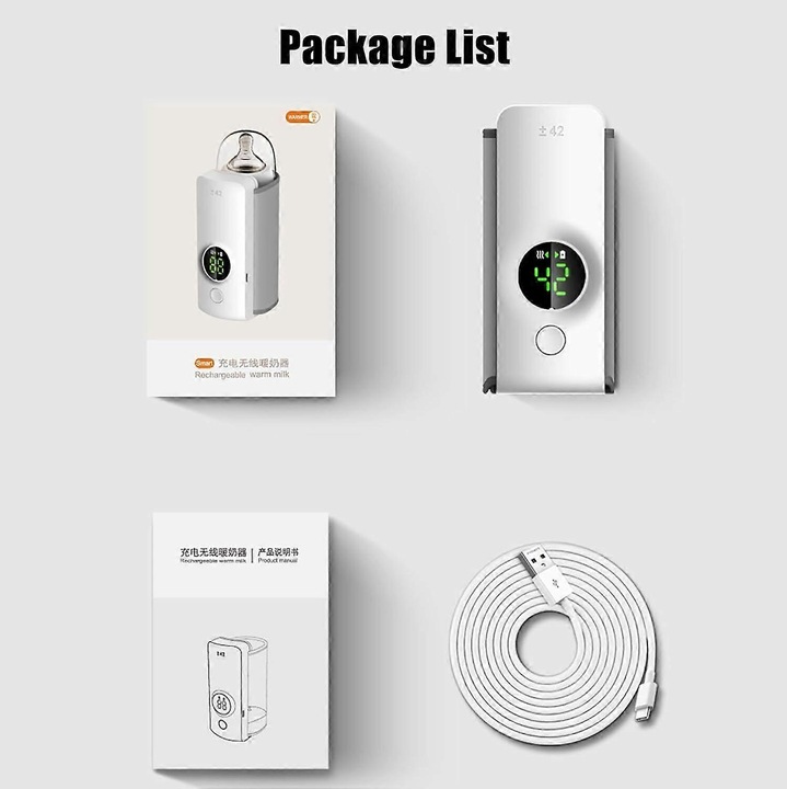 Incalzitor portabil pentru sticle, 6000 mAh, control temperatura