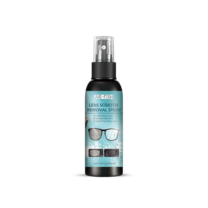 Lencsetisztító spray, 100ml, természetes összetevők, 14.5x3.8cm, szemüveghez, maszkokhoz, telefon képernyőkhöz