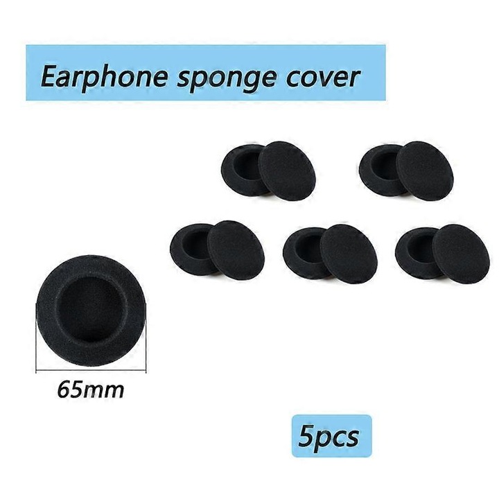 Perechi de perne de ureche din bumbac elastic, 35x65mm, negru, set de 2 bucati