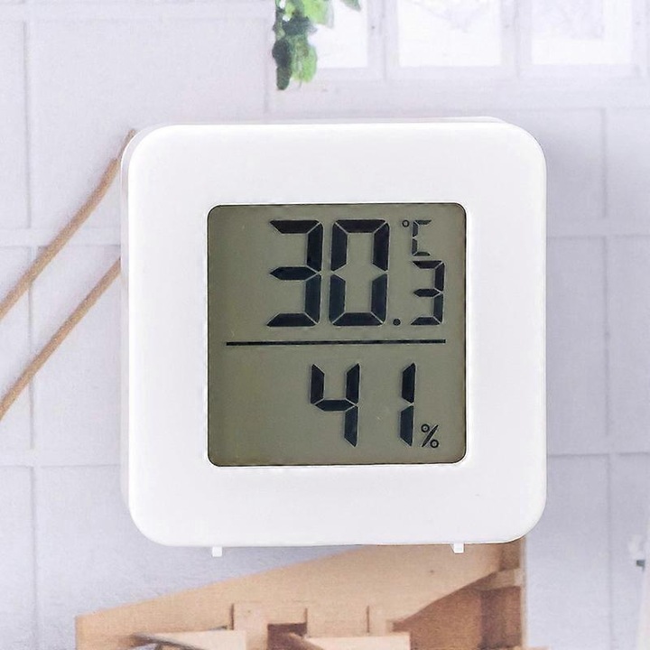 Digitális Hőmérő és Páratartalommérő, 45x45x15mm, LCD, Hőmérséklet és Páratartalom Monitorozás