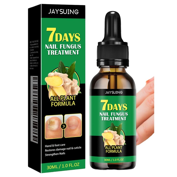 Solutie pentru ingrijirea unghiilor cu ghimbir, jaysuing, set 5 sticle, reparare unghii, hidratare
