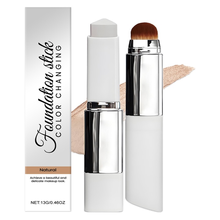 Fond de ten 2-in-1, Natural Shade, 13g, cu pensula integrata, adaptare automata la tonul pielii