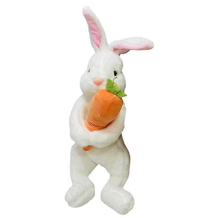 Jucarie de plus, iepure, design special, alb, 30x20cm